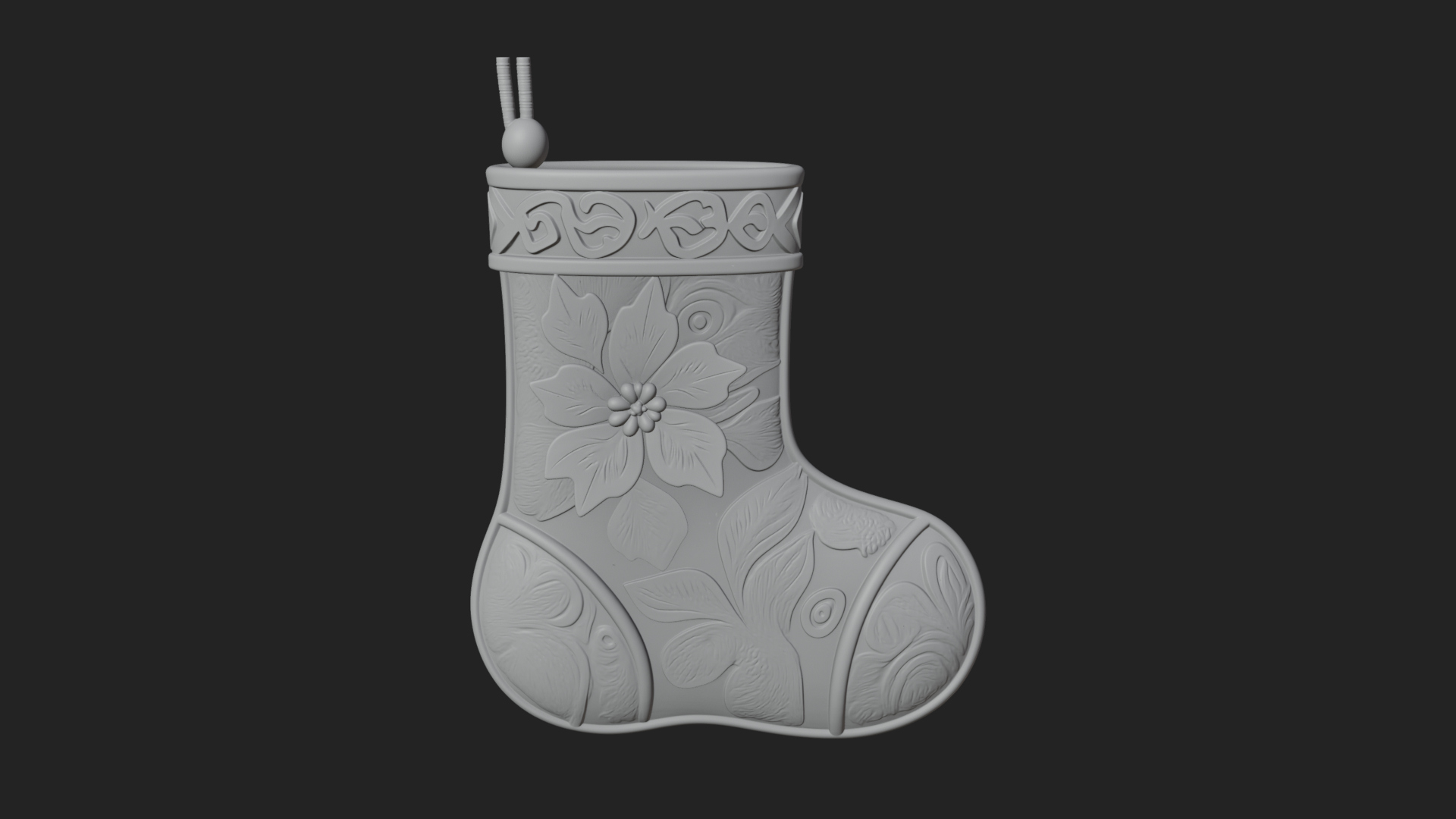 Christmas Stocking Ornament Design 7 3D Print Model 3D Model