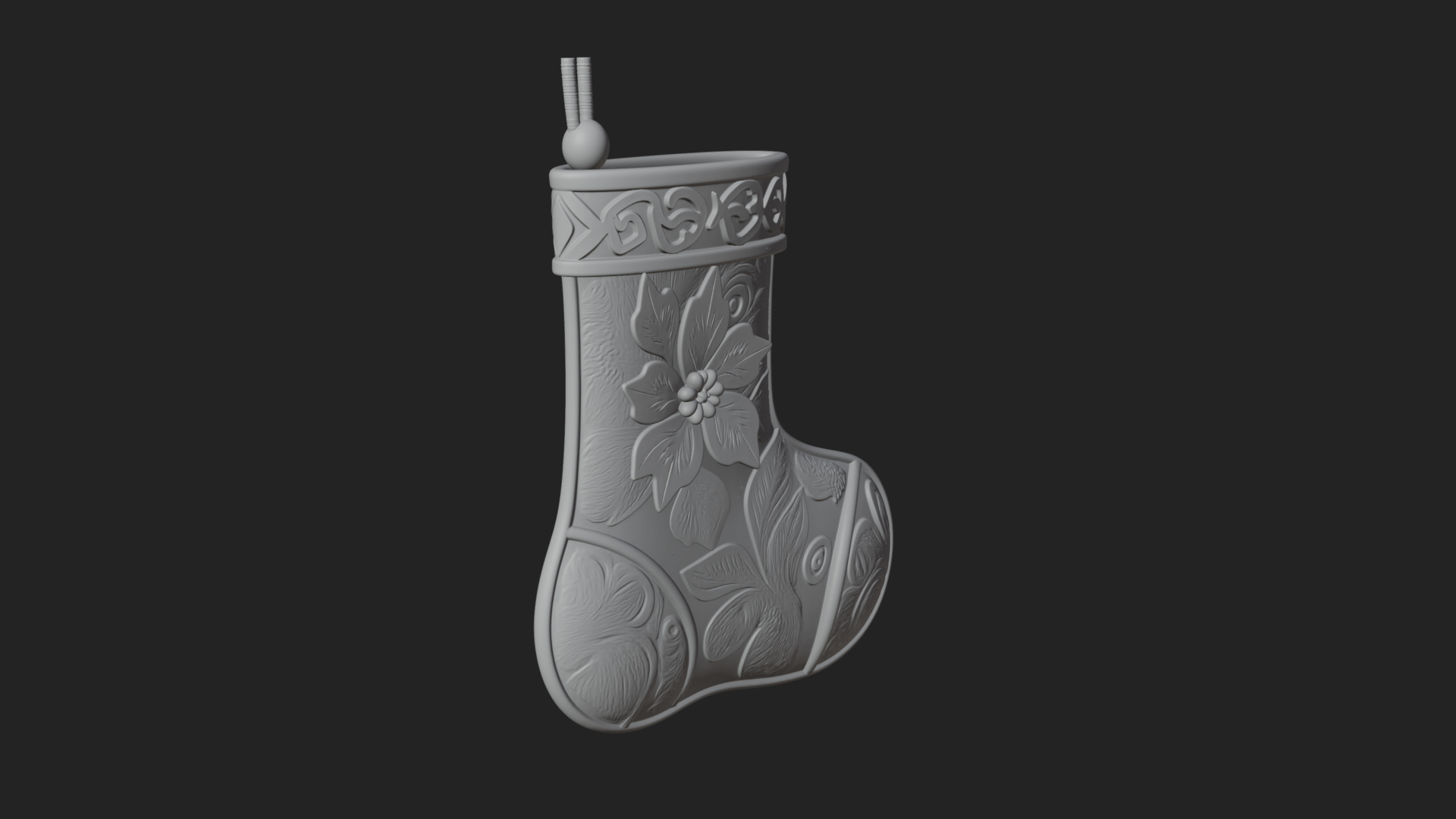Christmas Stocking Ornament Design 7 3D Print Model 3D Model