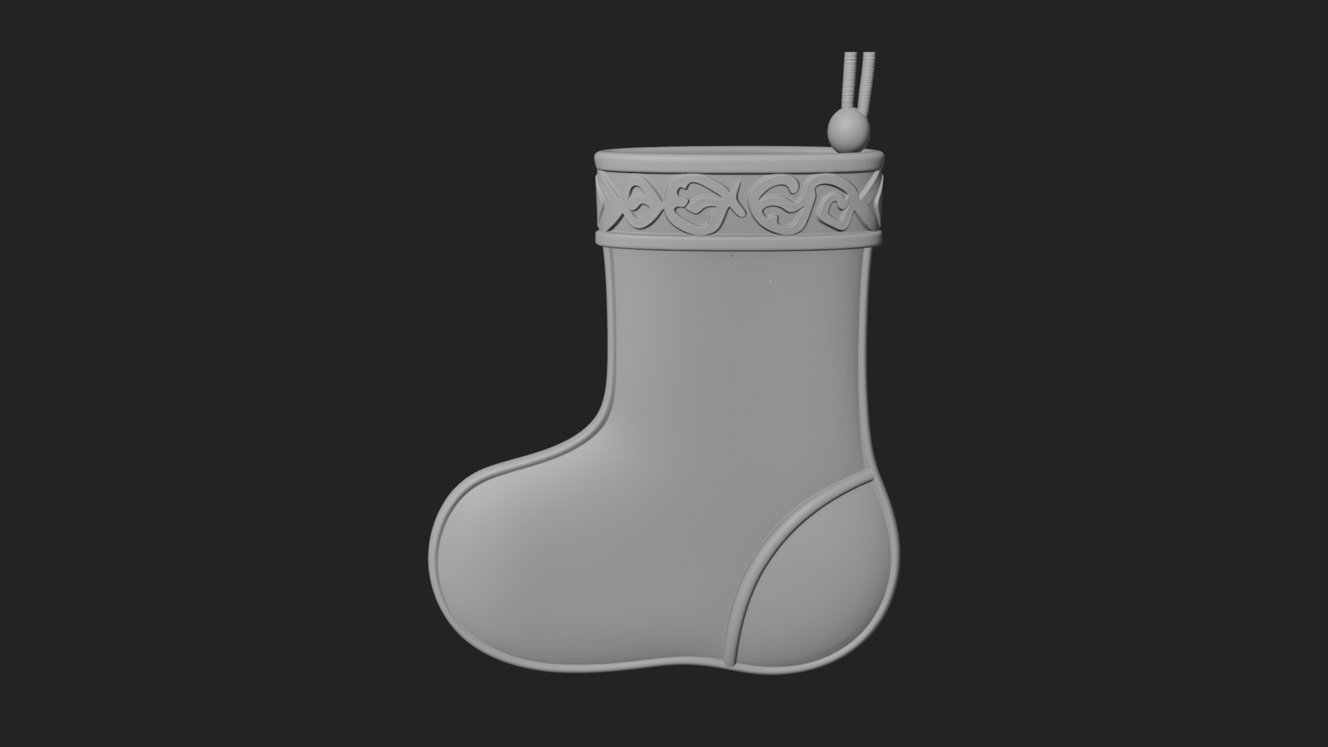 Christmas Stocking Ornament Design 7 3D Print Model 3D Model