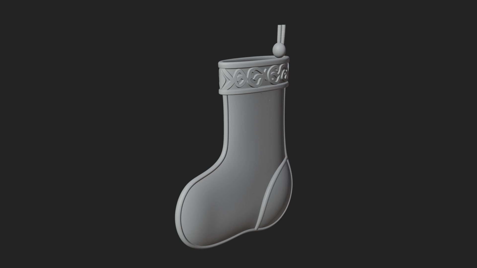 Christmas Stocking Ornament Design 7 3D Print Model 3D Model