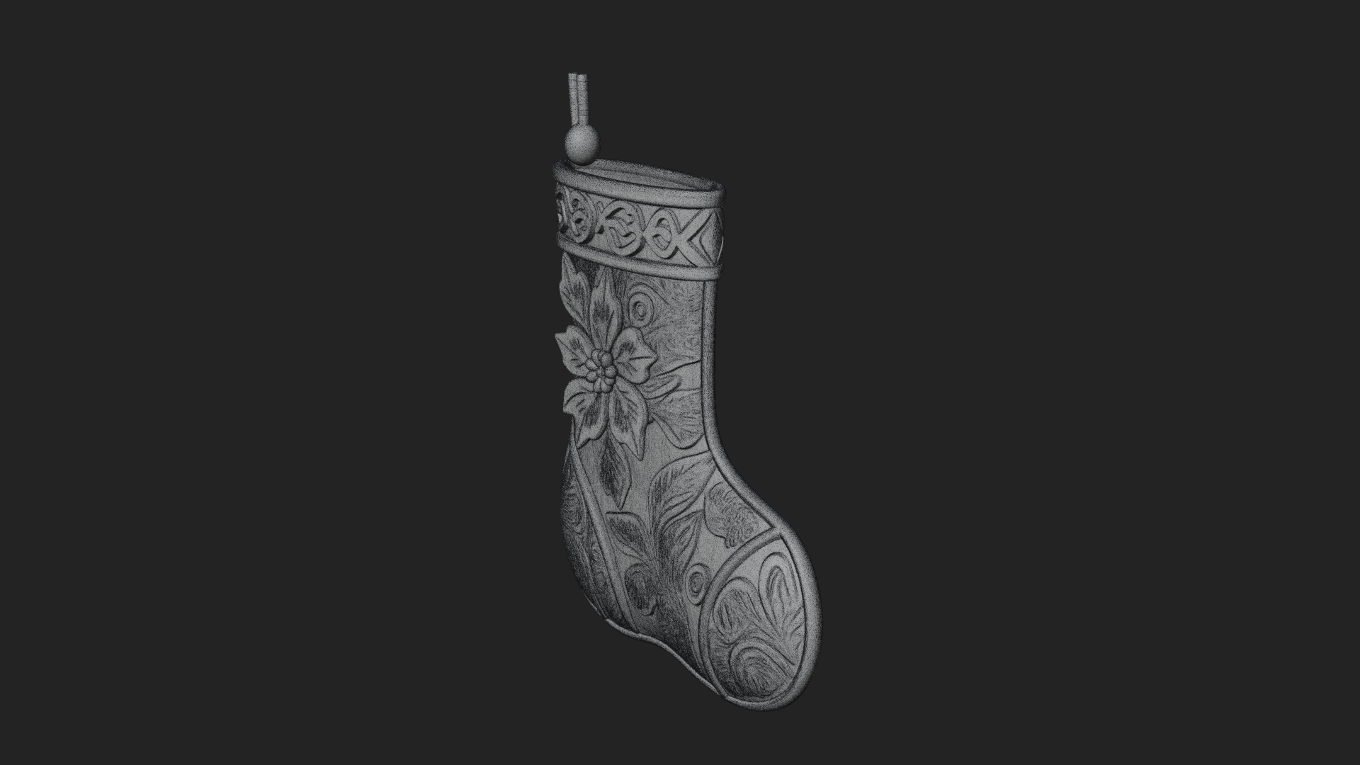 Christmas Stocking Ornament Design 7 3D Print Model 3D Model