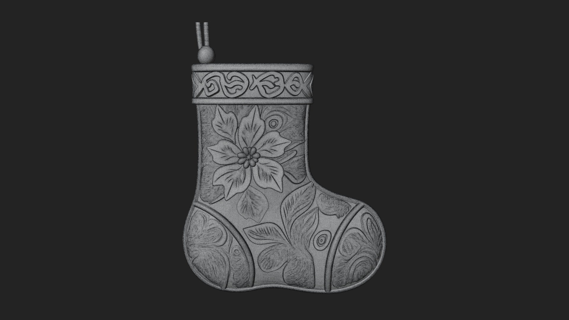Christmas Stocking Ornament Design 7 3D Print Model 3D Model