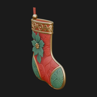 Christmas Stocking Ornament Design 7 3D Print Model
