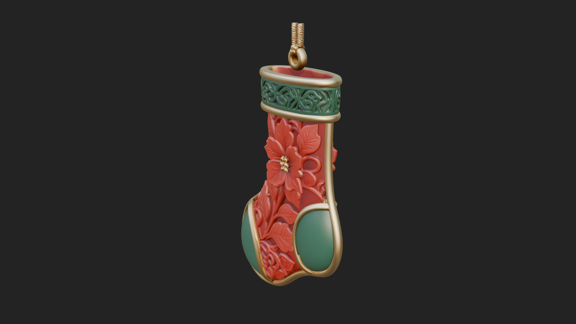 Christmas Stocking Ornament Design 8 3D Print Model 3D Model