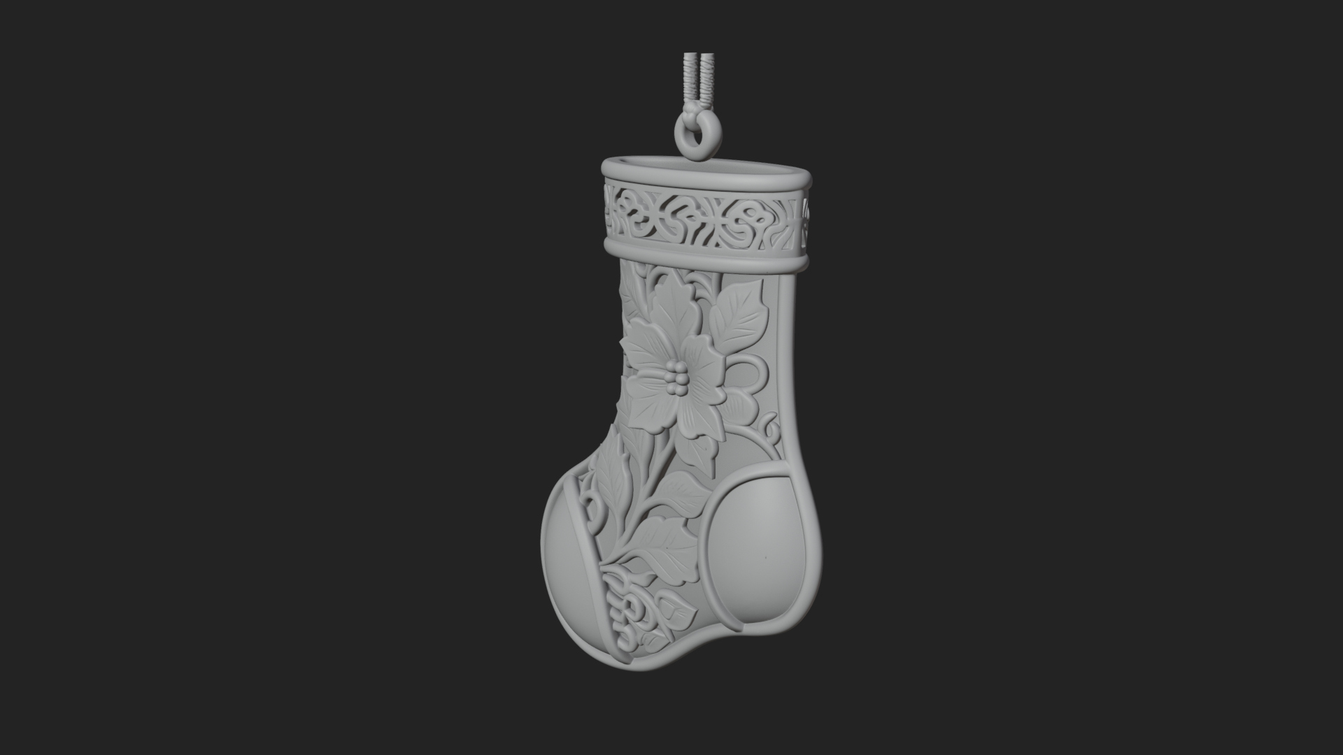 Christmas Stocking Ornament Design 8 3D Print Model 3D Model