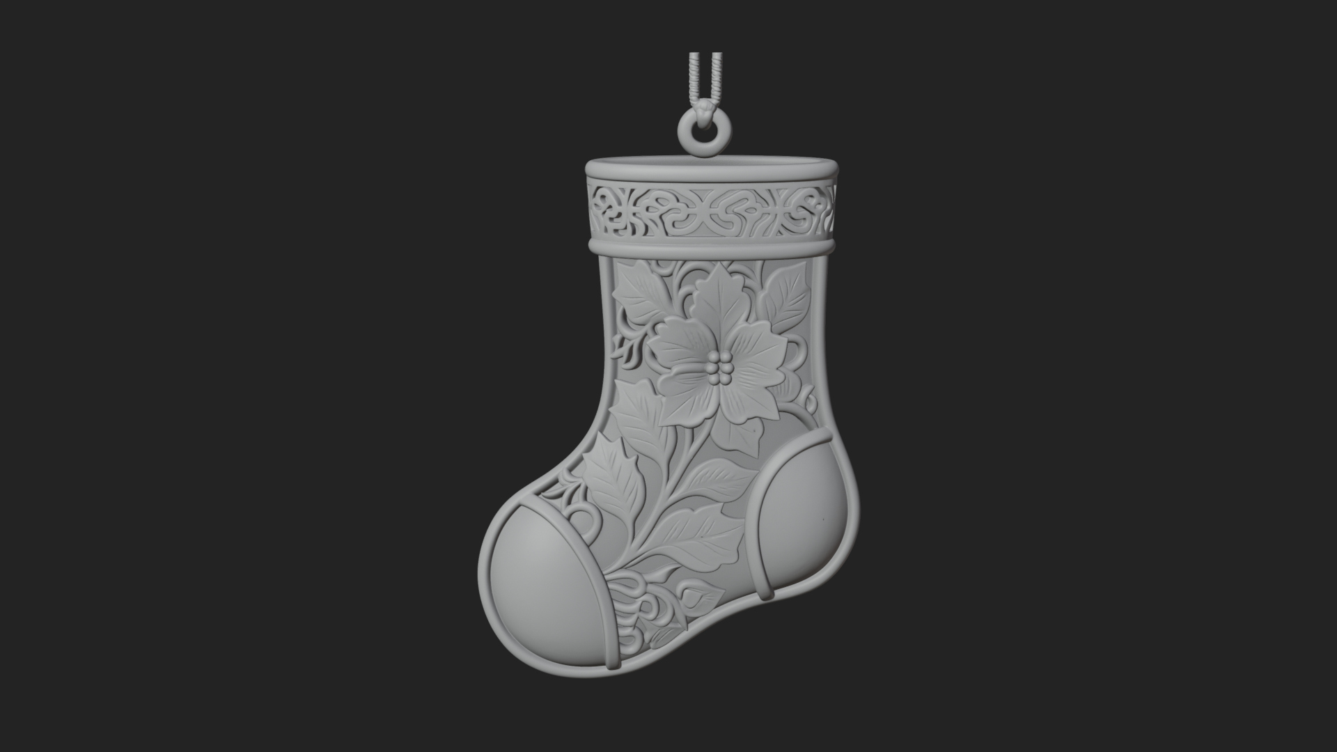 Christmas Stocking Ornament Design 8 3D Print Model 3D Model