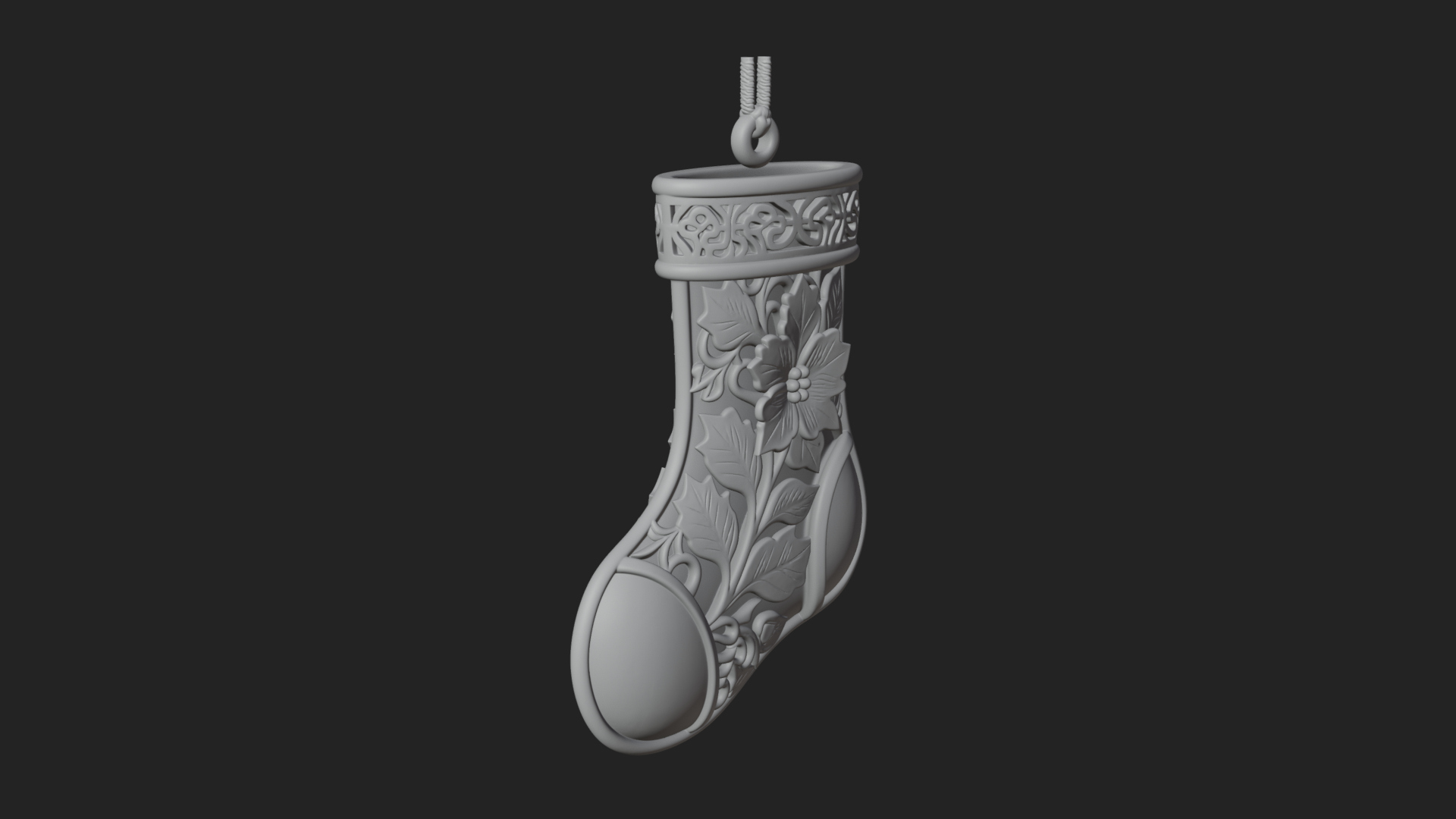 Christmas Stocking Ornament Design 8 3D Print Model 3D Model