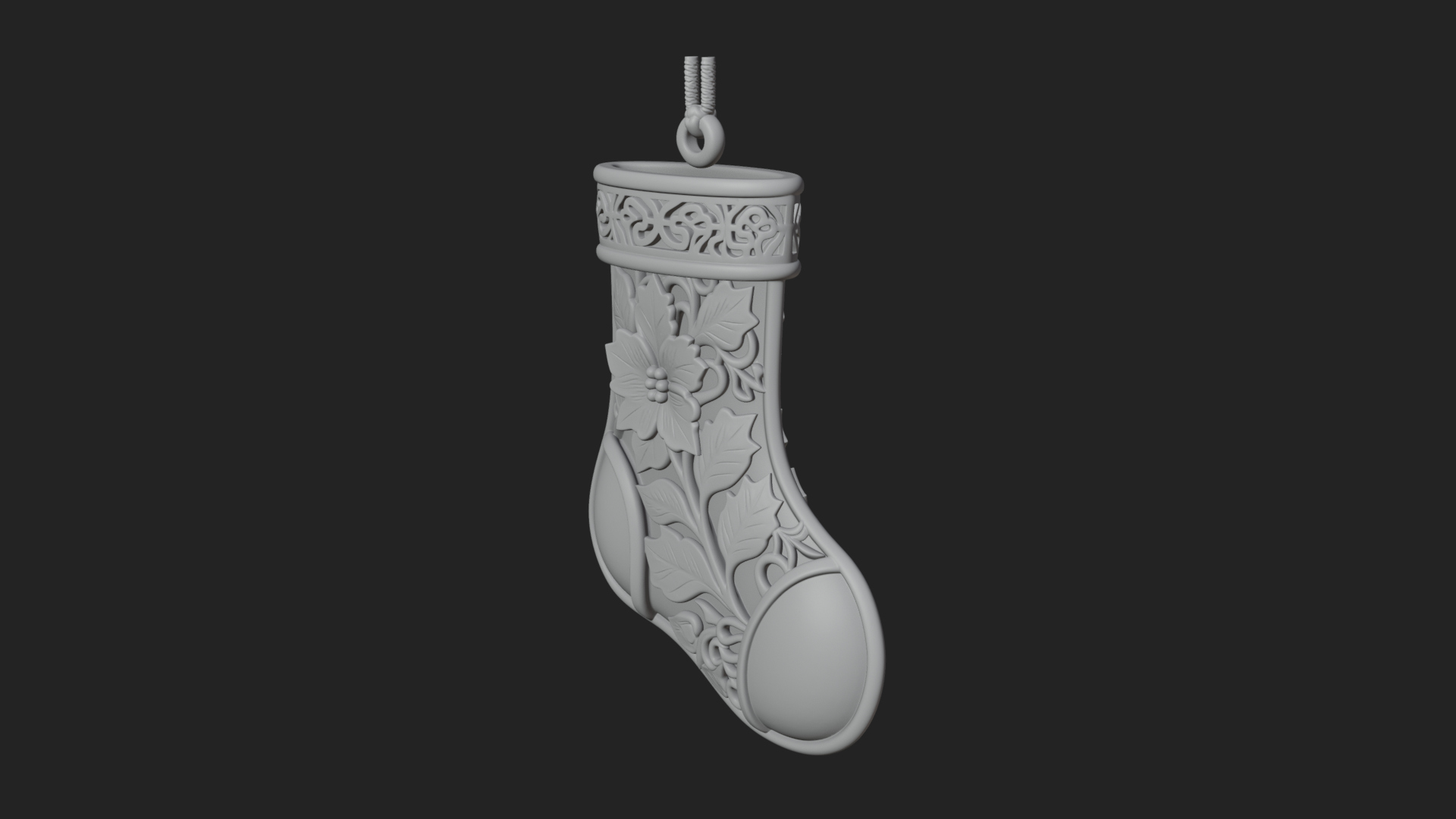 Christmas Stocking Ornament Design 8 3D Print Model 3D Model