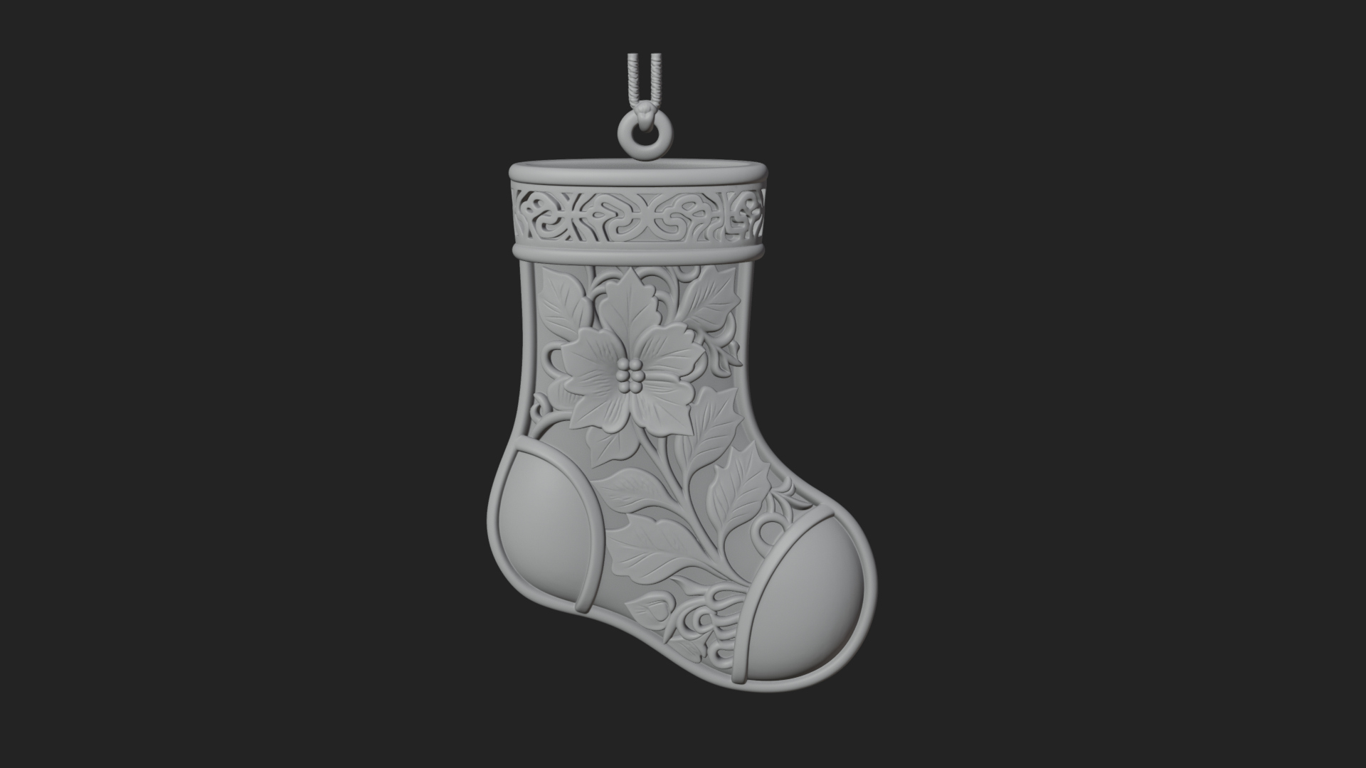 Christmas Stocking Ornament Design 8 3D Print Model 3D Model