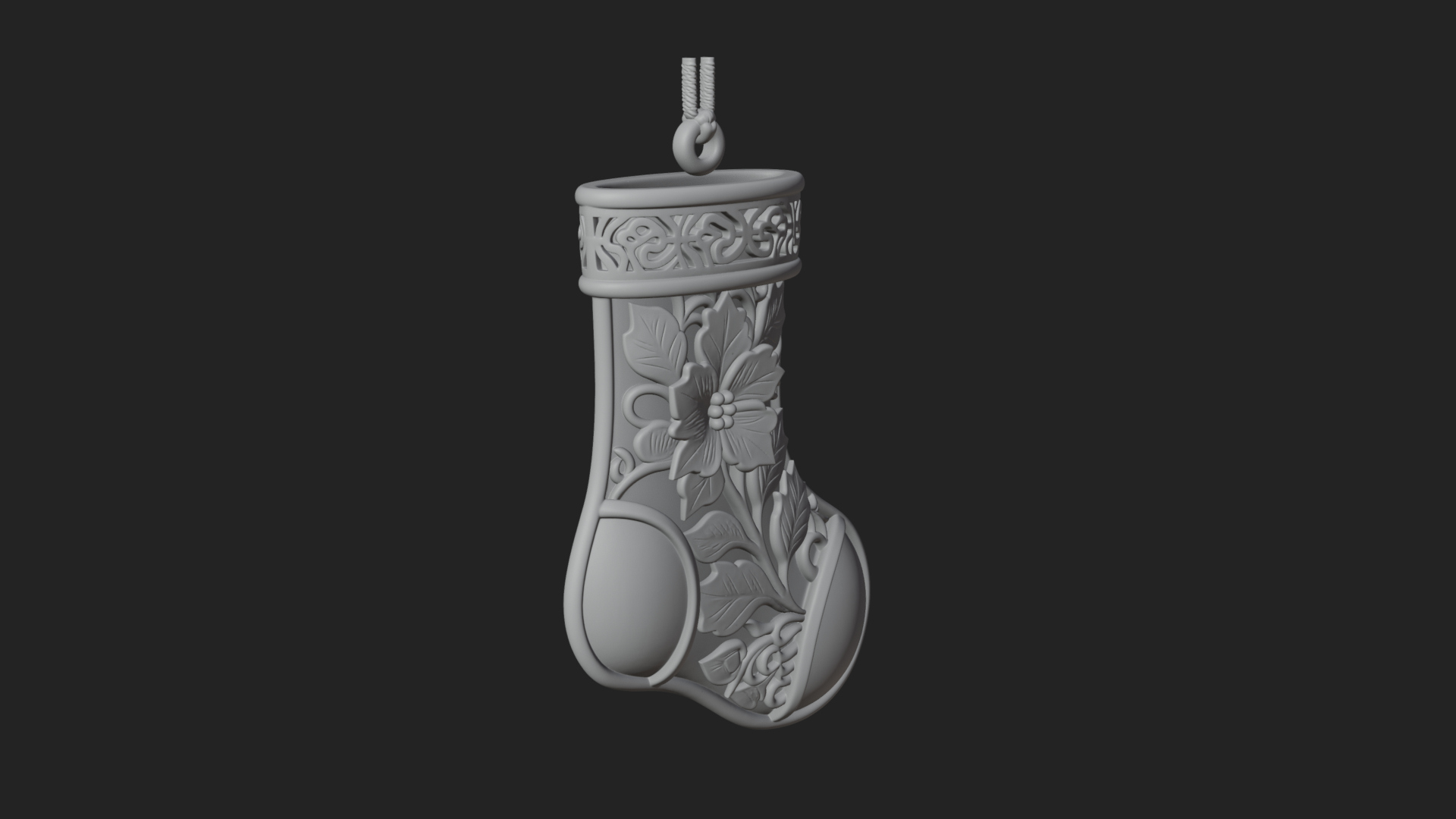 Christmas Stocking Ornament Design 8 3D Print Model 3D Model