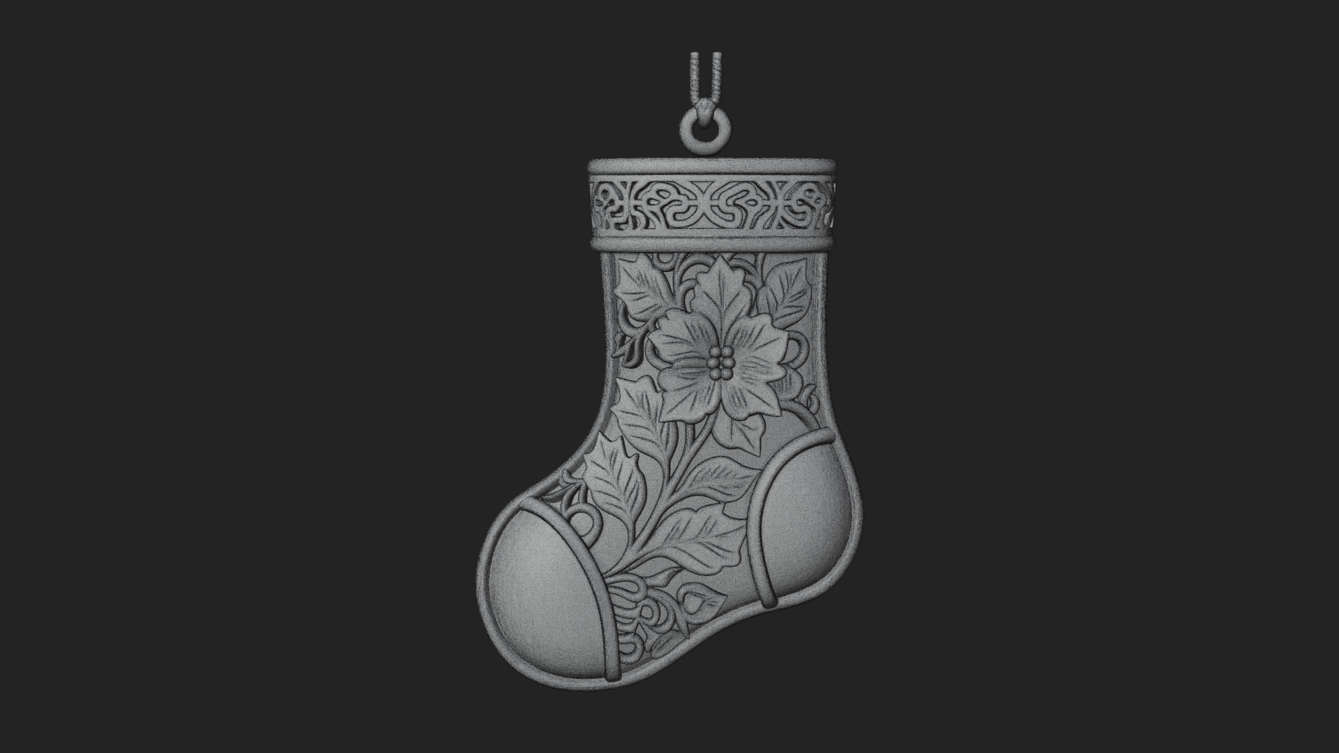 Christmas Stocking Ornament Design 8 3D Print Model 3D Model