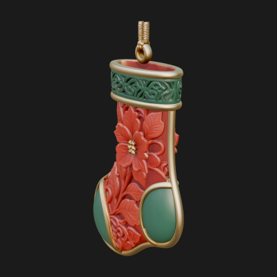 Christmas Stocking Ornament Design 8 3D Print Model