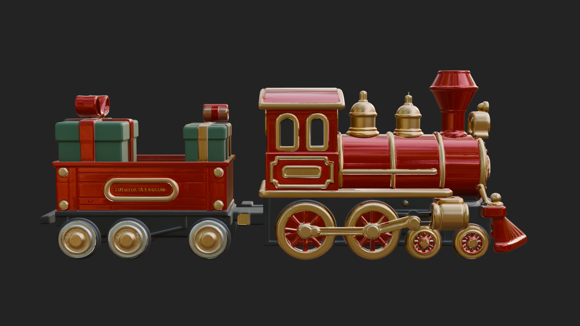 Christmas Toy Train Model Design 1 3D Print Model 3D Model