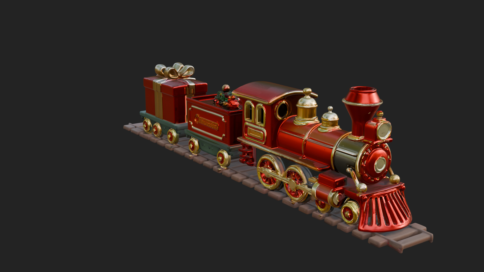 Christmas Toy Train Model Design 2 3D Print Model 3D Model