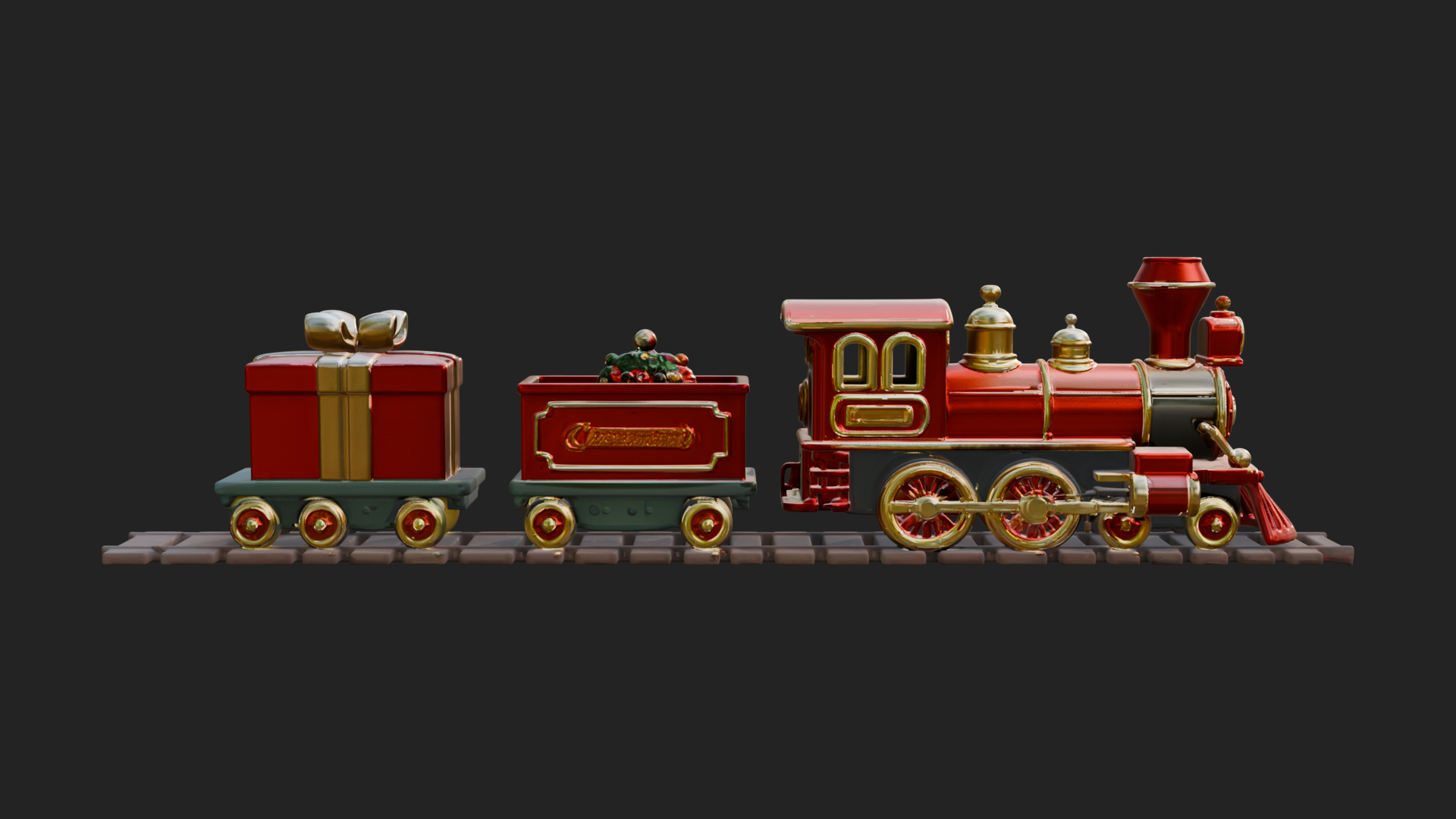 Christmas Toy Train Model Design 2 3D Print Model 3D Model