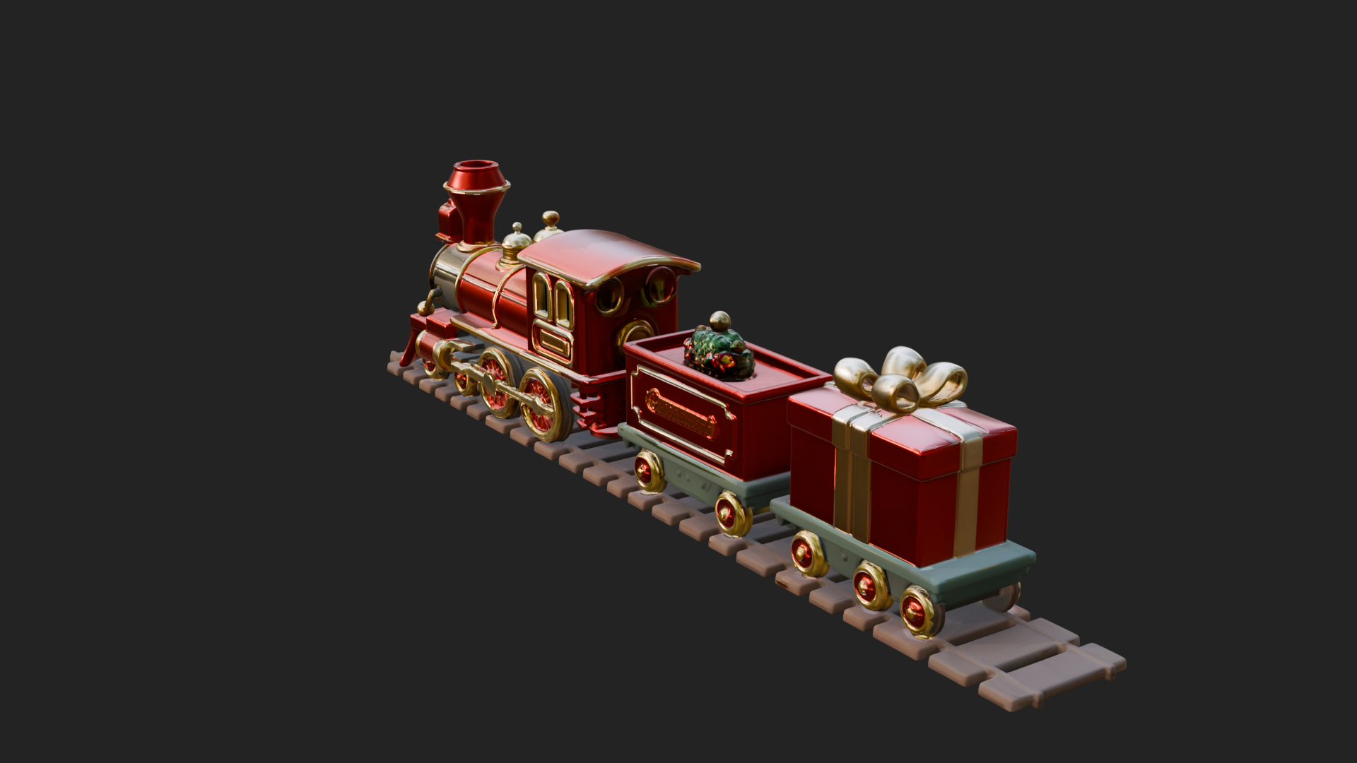 Christmas Toy Train Model Design 2 3D Print Model 3D Model