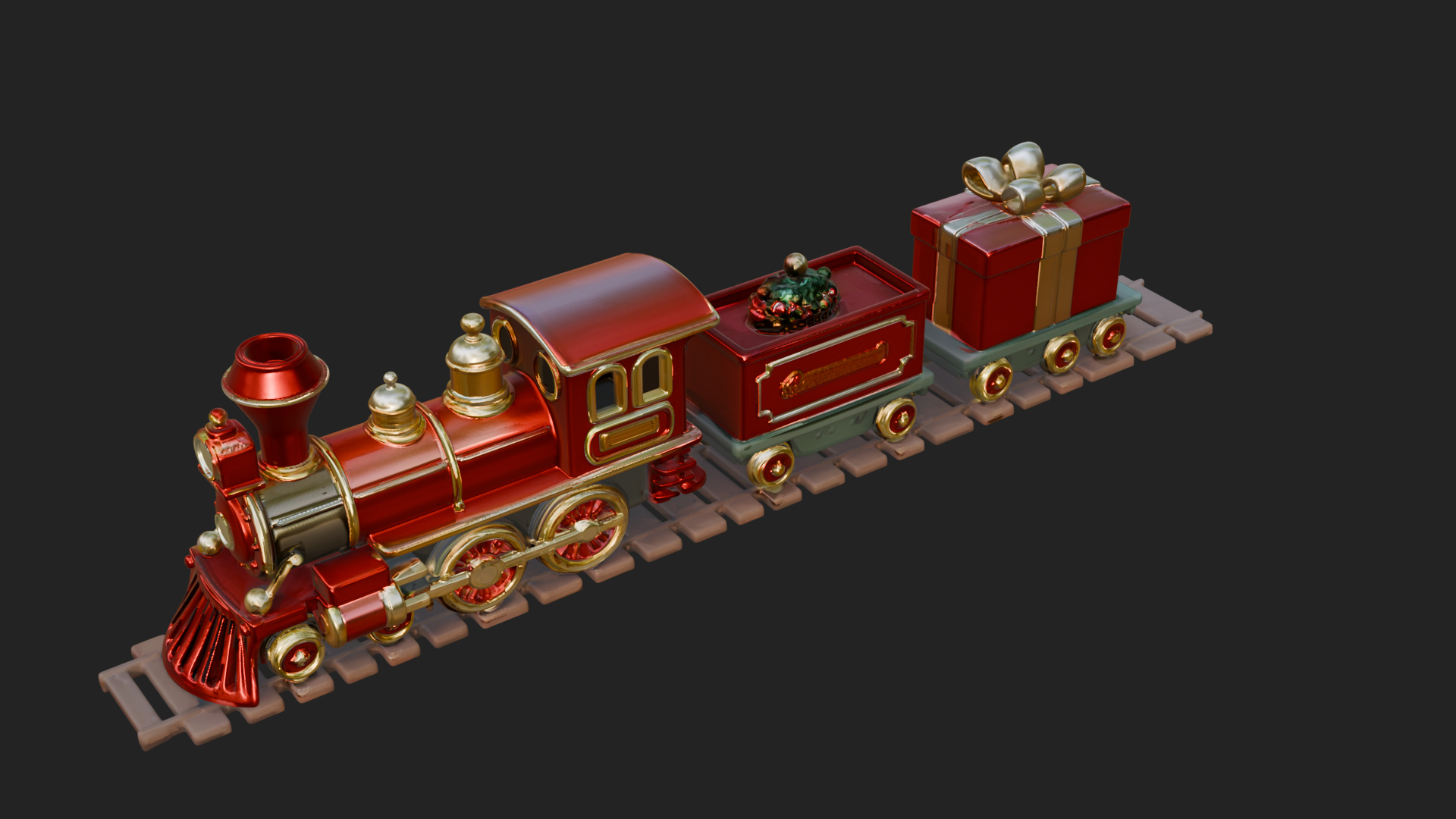 Christmas Toy Train Model Design 2 3D Print Model 3D Model