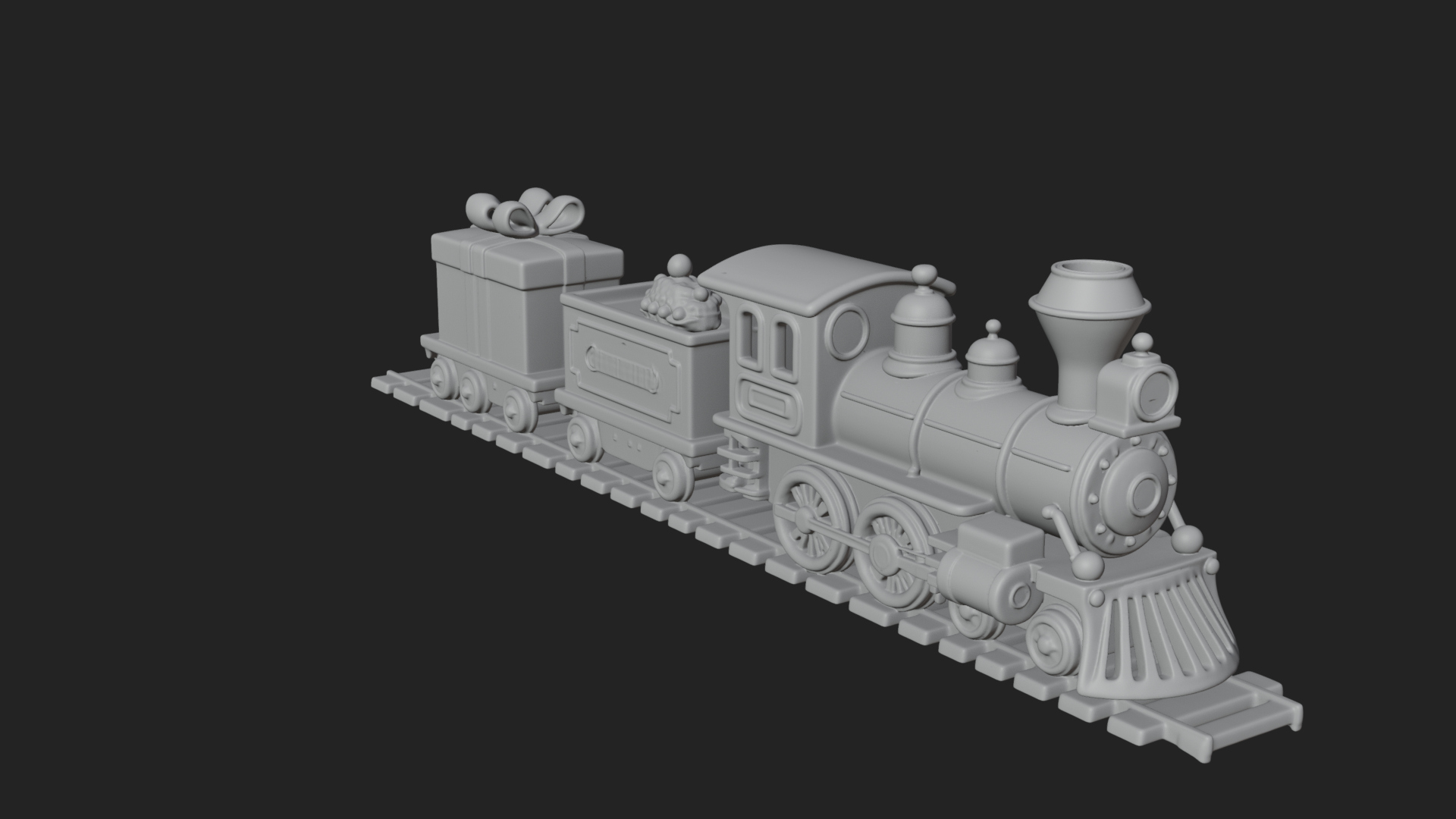 Christmas Toy Train Model Design 2 3D Print Model 3D Model