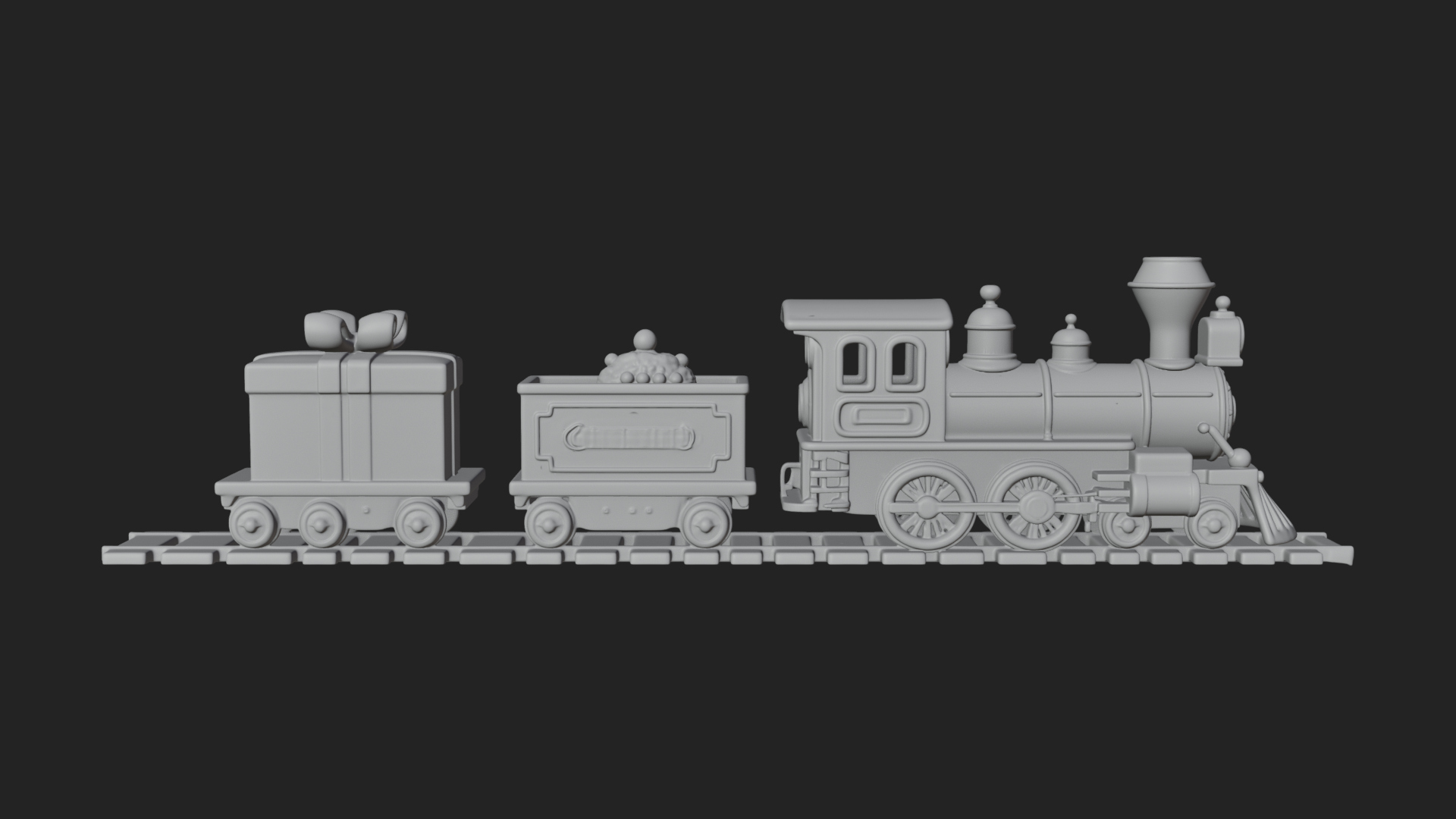 Christmas Toy Train Model Design 2 3D Print Model 3D Model