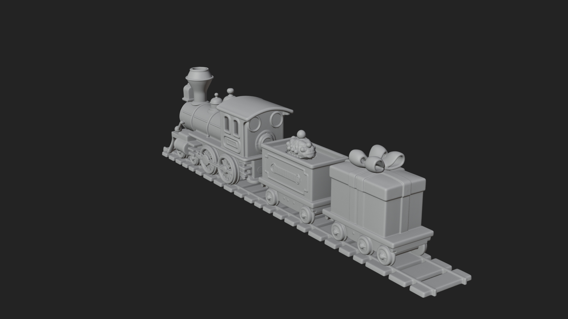 Christmas Toy Train Model Design 2 3D Print Model 3D Model