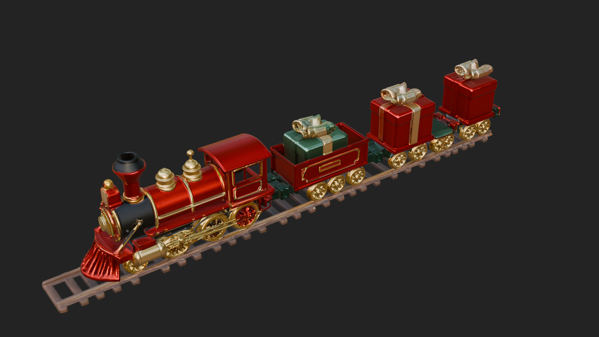 Christmas Toy Train Model Design 4 3D Print Model 3D Model