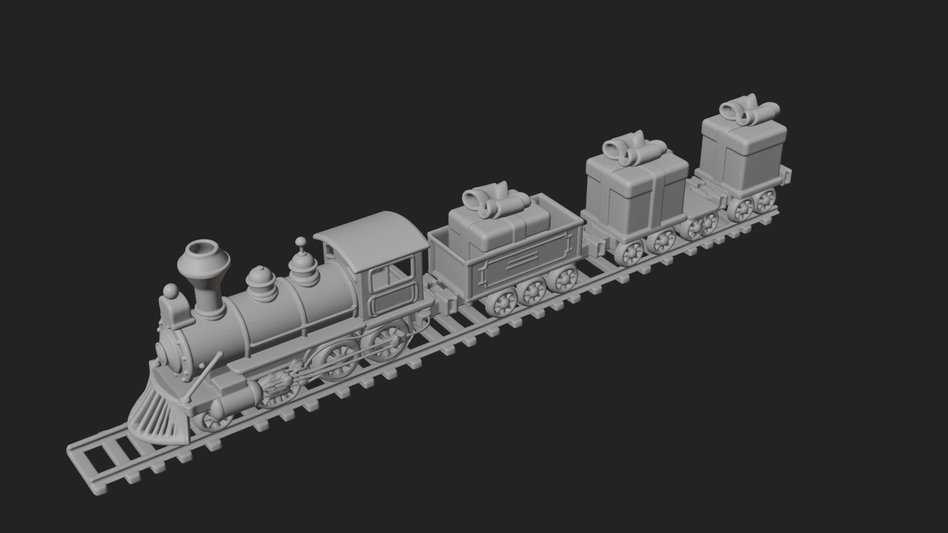 Christmas Toy Train Model Design 4 3D Print Model 3D Model