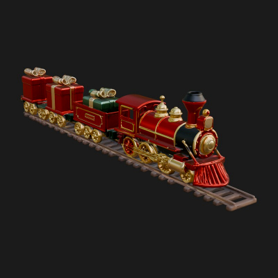 Christmas Toy Train Model Design 4 3D Print Model