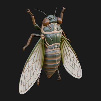 Cicada Statue Design 2 3D Print Model