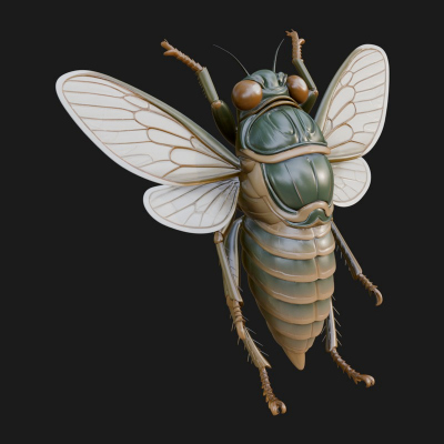 Cicada Statue Design 3 3D Print Model