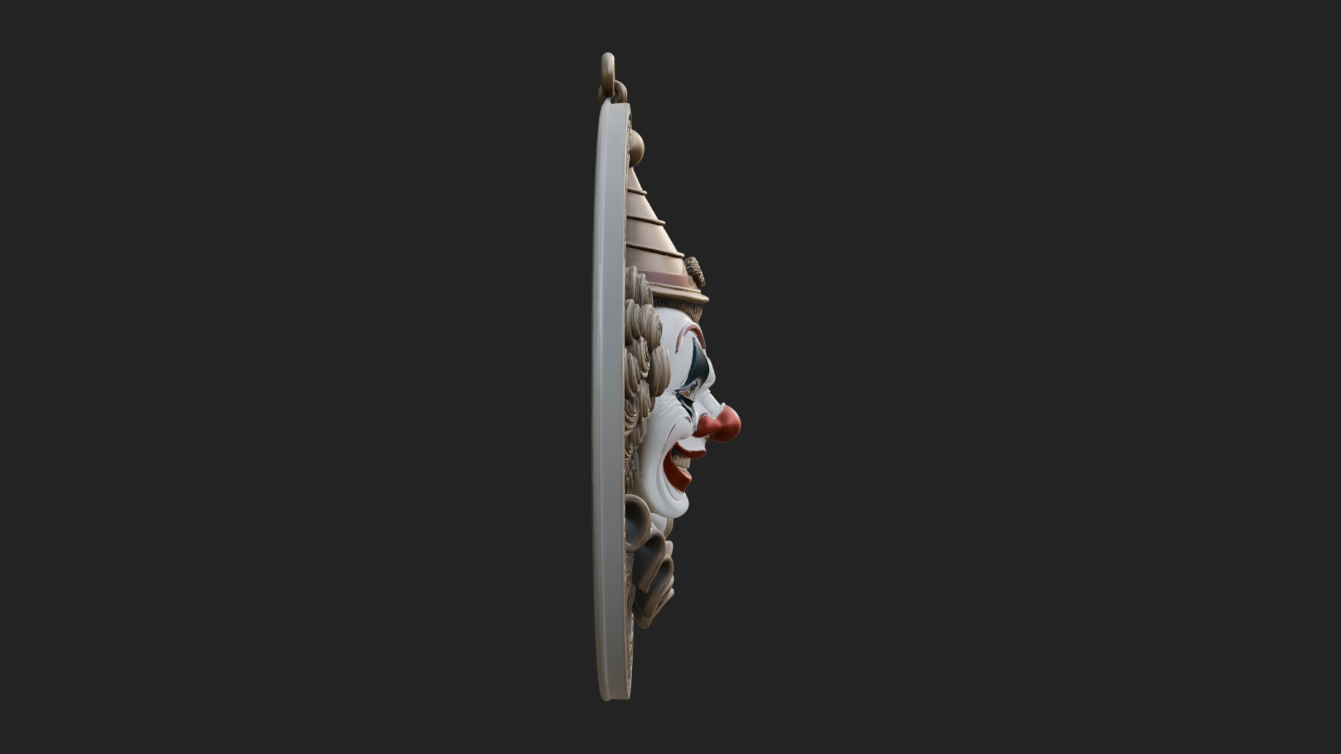 Circus Clown Oval Relief Plaque Design 2 3D Print Model 3D Model
