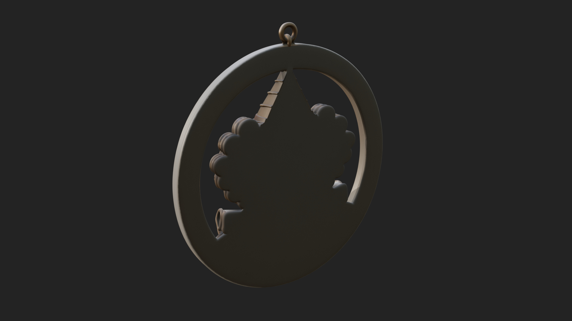 Circus Clown Oval Relief Plaque Design 2 3D Print Model 3D Model