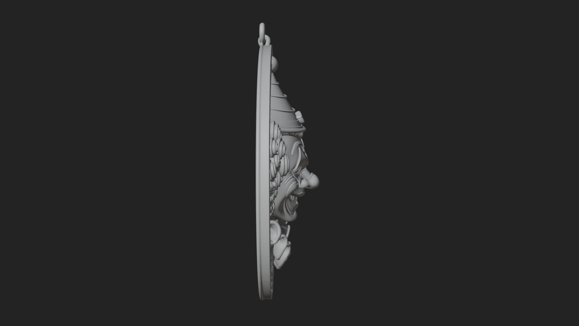 Circus Clown Oval Relief Plaque Design 2 3D Print Model 3D Model