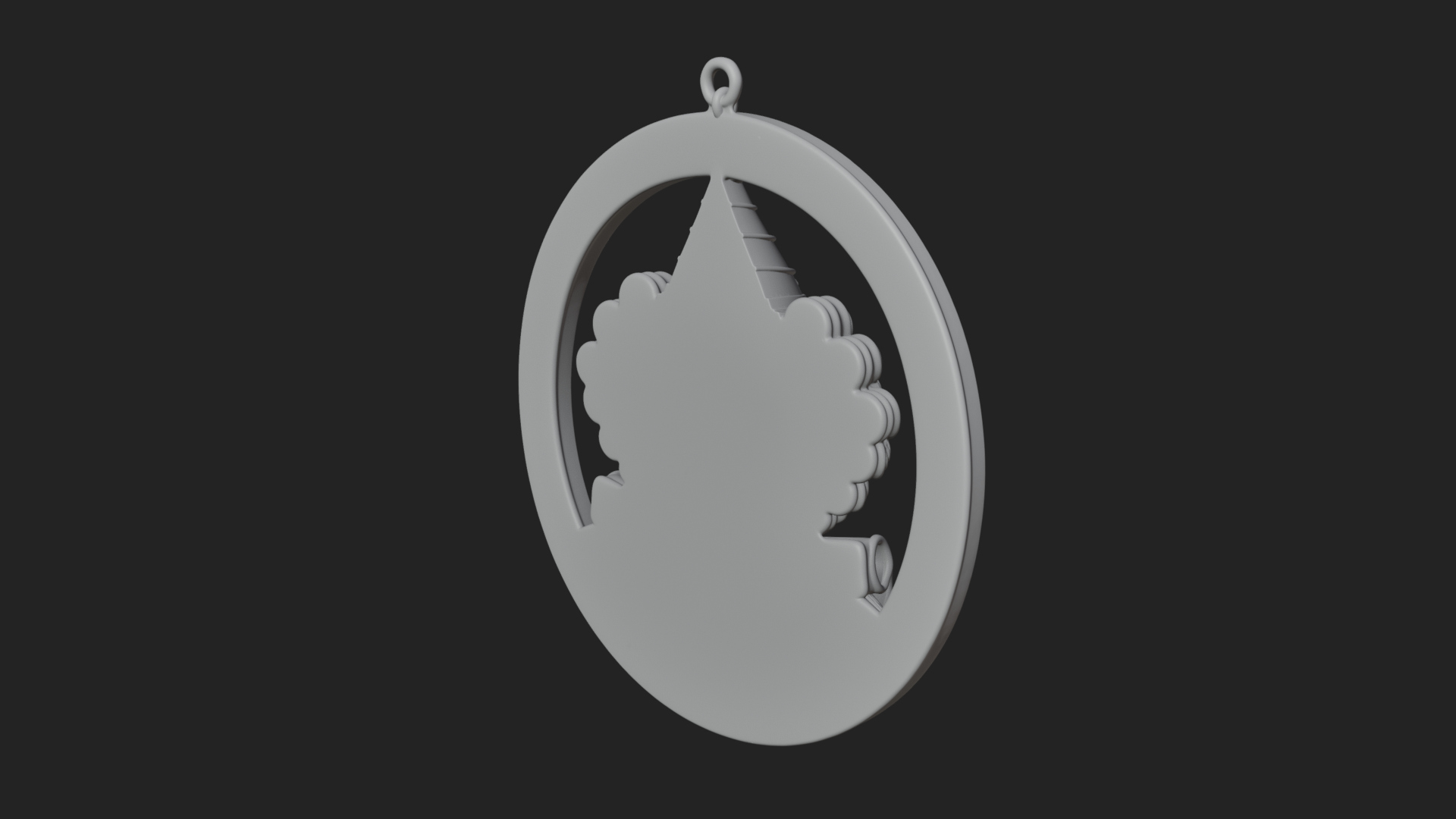 Circus Clown Oval Relief Plaque Design 2 3D Print Model 3D Model