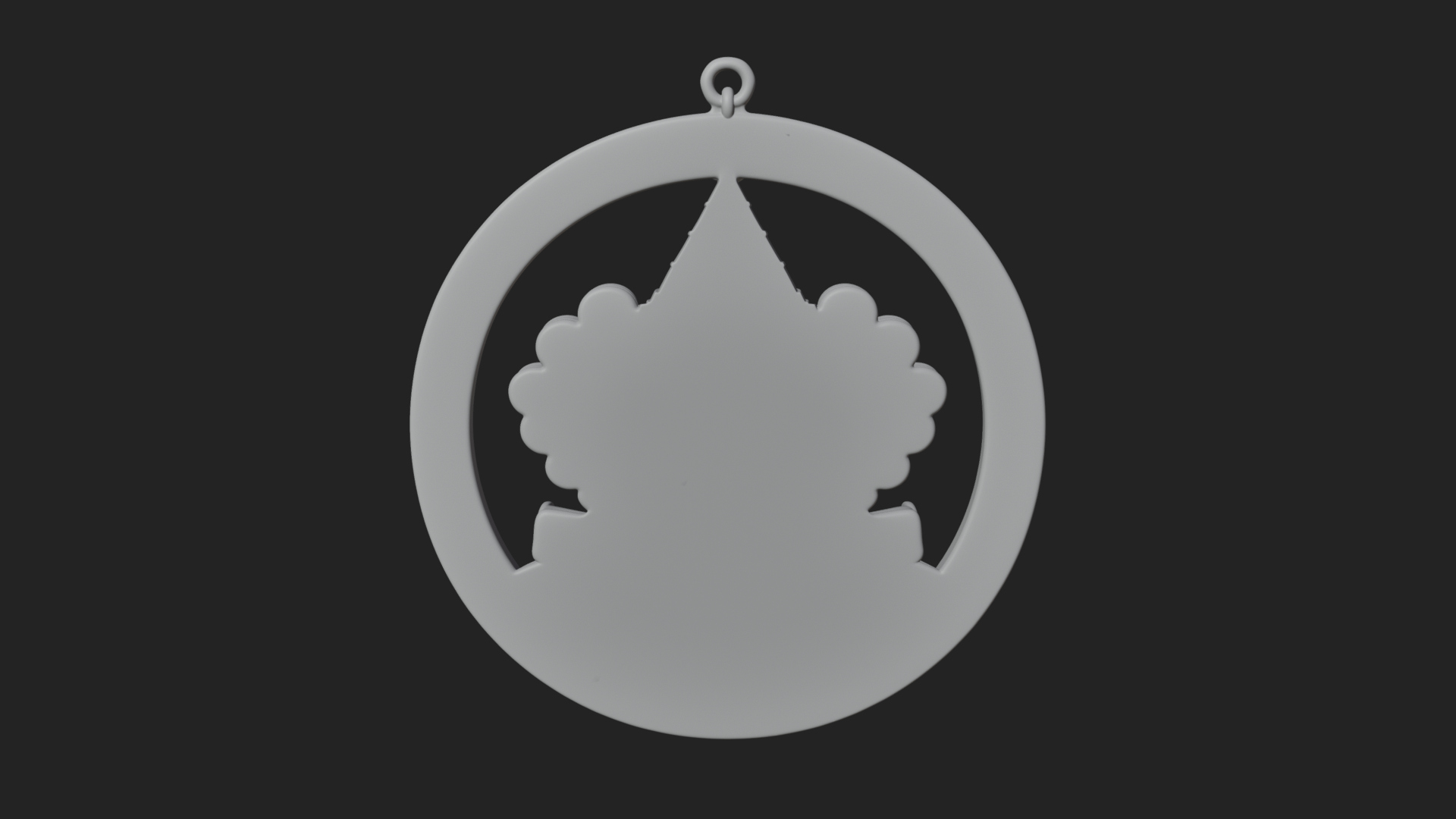 Circus Clown Oval Relief Plaque Design 2 3D Print Model 3D Model