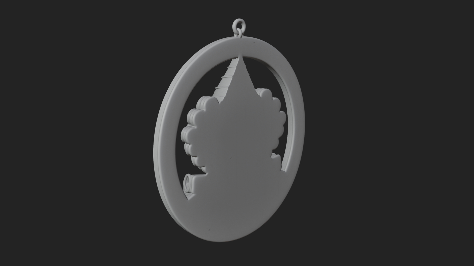 Circus Clown Oval Relief Plaque Design 2 3D Print Model 3D Model