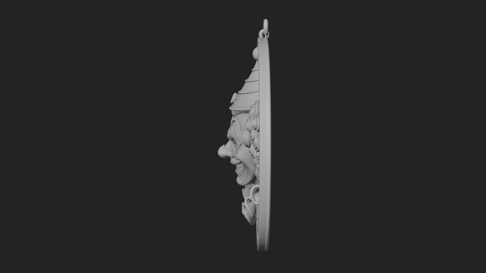 Circus Clown Oval Relief Plaque Design 2 3D Print Model 3D Model