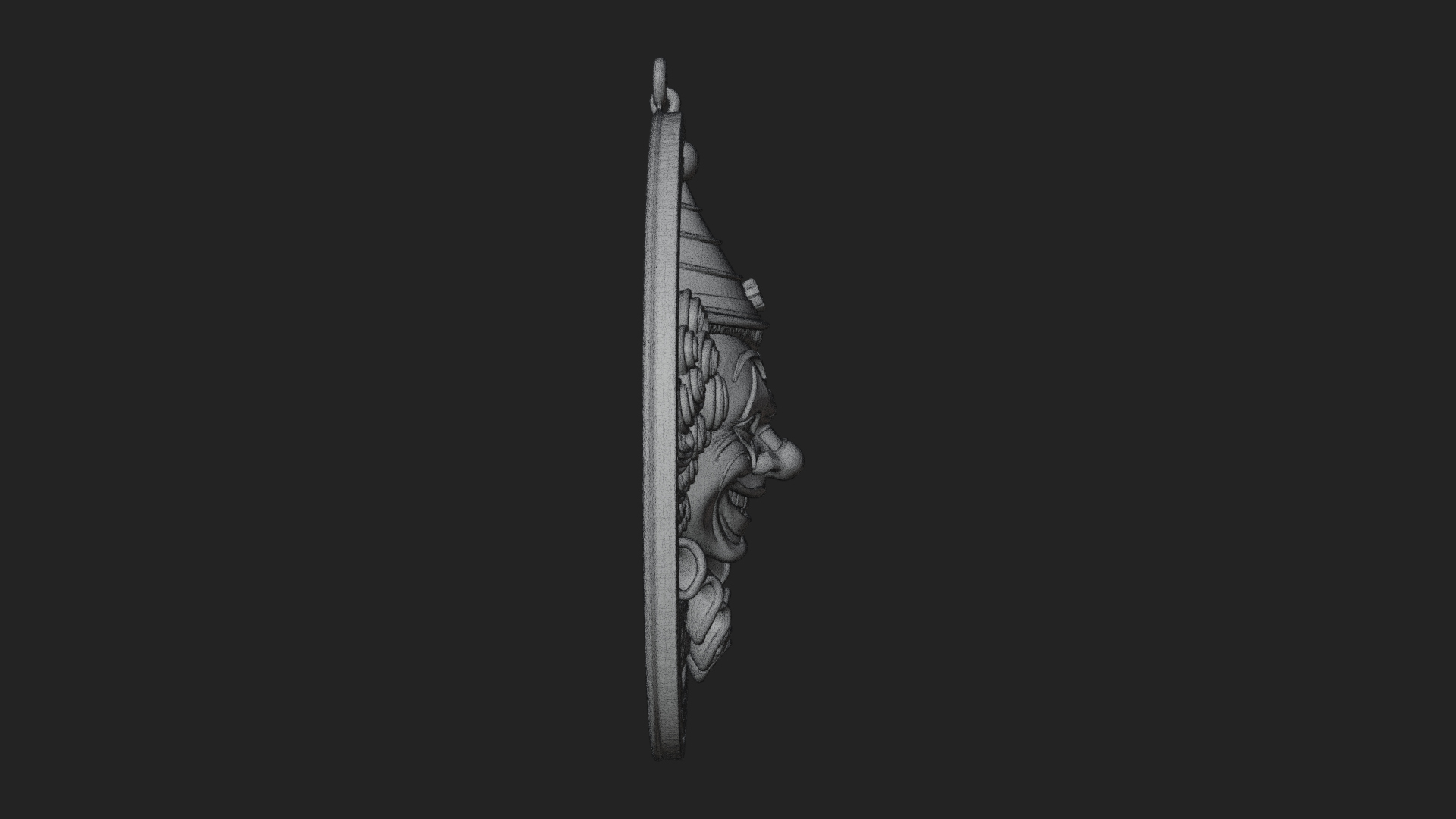 Circus Clown Oval Relief Plaque Design 2 3D Print Model 3D Model