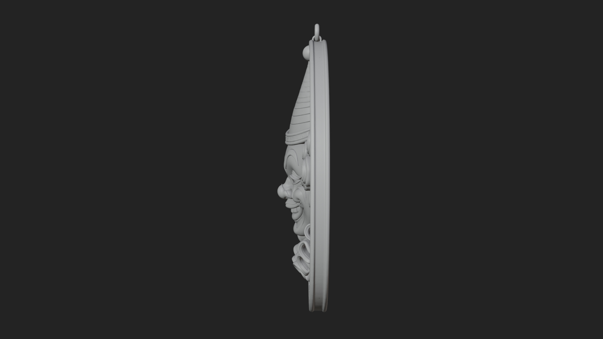 Circus Clown Oval Relief Plaque Design 3 3D Print Model 3D Model