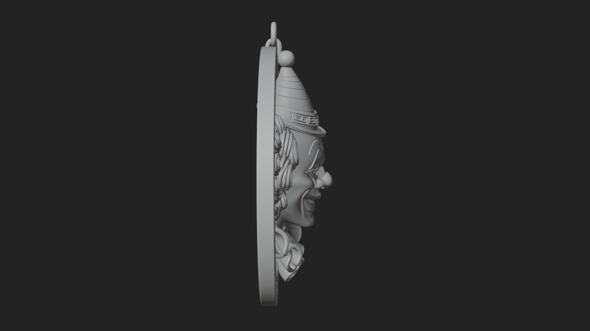 Circus Clown Oval Relief Plaque Design 4 3D Print Model 3D Model