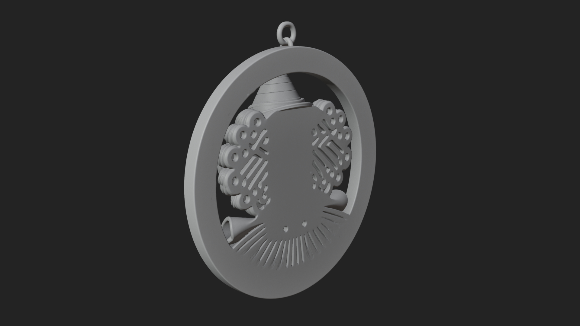 Circus Clown Oval Relief Plaque Design 4 3D Print Model 3D Model