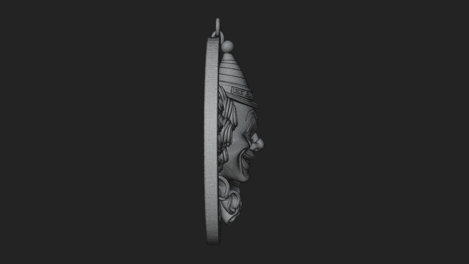 Circus Clown Oval Relief Plaque Design 4 3D Print Model 3D Model