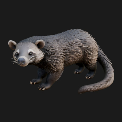 Civet Cat Statue Design 4 3D Print Model