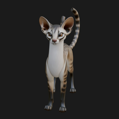 Civet Cat Statue Design 5 3D Print Model