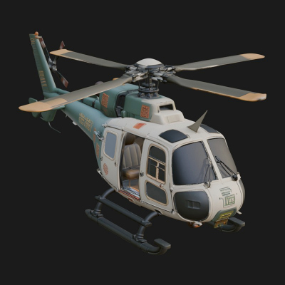 Civil Helicopter Model Design 12 3D Print Model