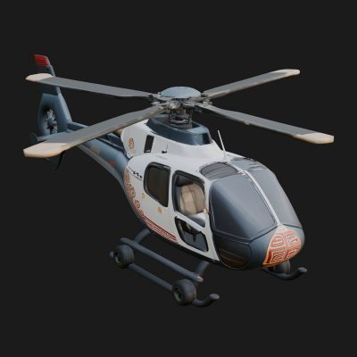 Civil Helicopter Model Design 13 3D Print Model