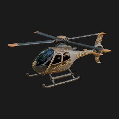 Civil Helicopter Model Design 14 3D Print Model