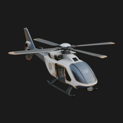 Civil Helicopter Model Design 2 3D Print Model