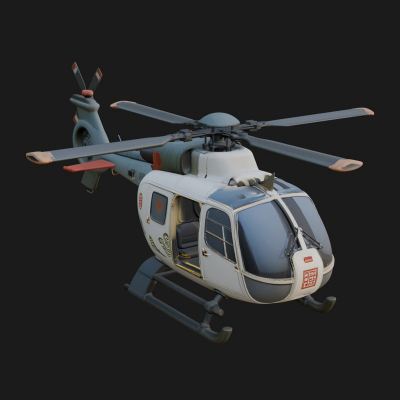 Civil Helicopter Model Design 6 3d Print Model