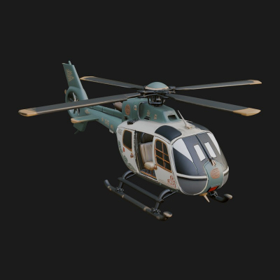 Civil Helicopter Model Design 8 3D Print Model
