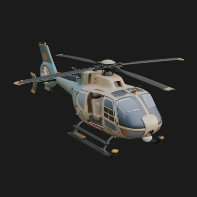 Civil Helicopter Model Design 9 3D Print Model
